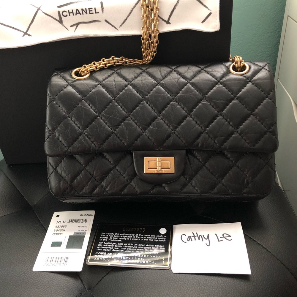 SOLD ♥️ Chanel Reissue 2.55 Black Aged Calfskin